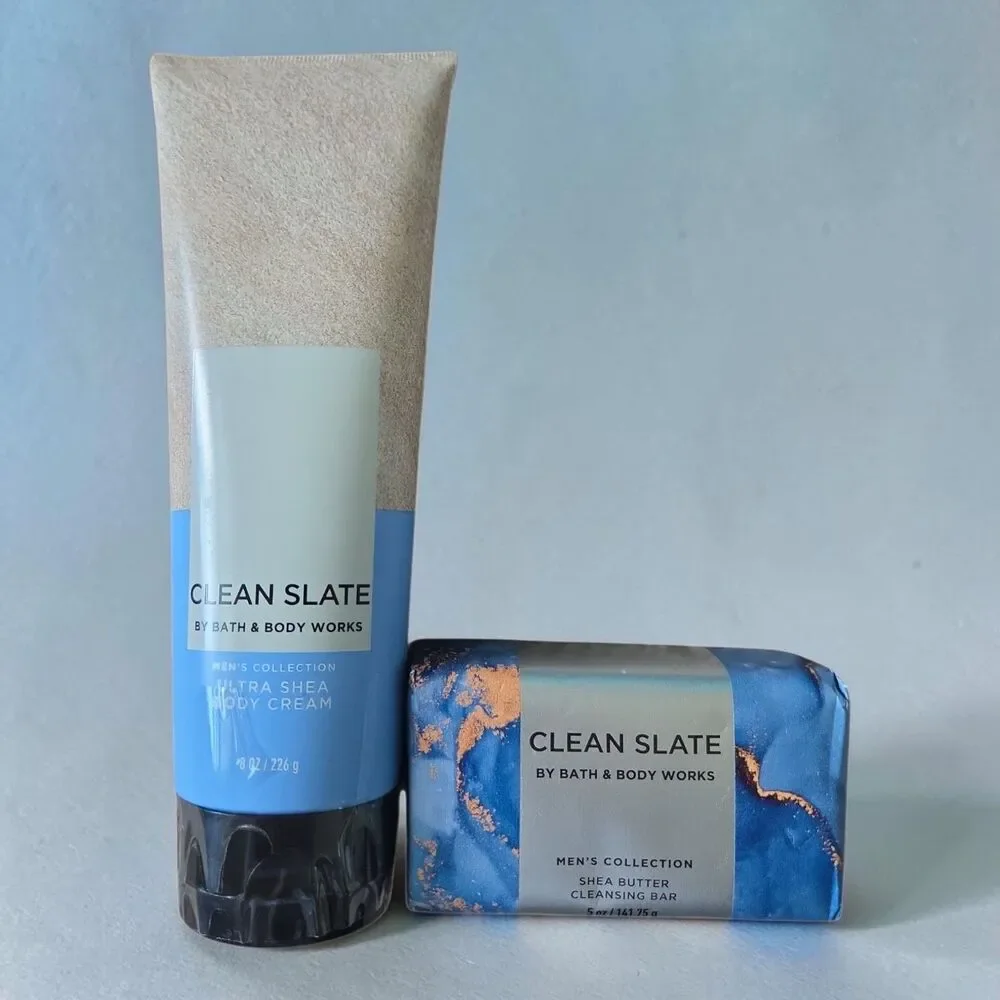 Bath & Body Works Clean Slate Men's Gift Set Body Cream & Shea Butter Cleansing